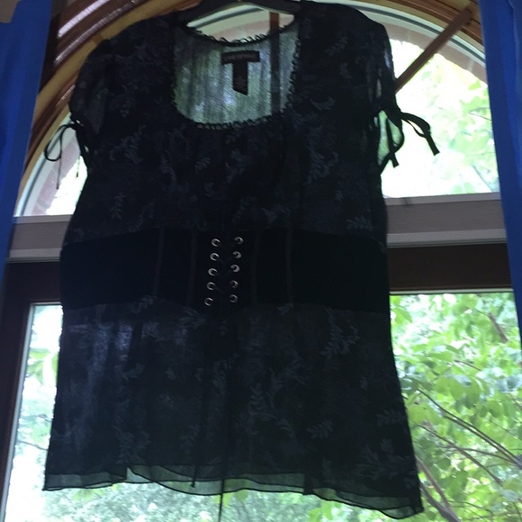 Size 18 Blue flowing top with corset feature - Picture 4 of 10